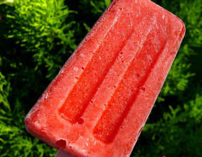 Sorbet fraise en bâtonnets