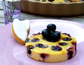 Clafoutis aux myrtilles et calissons
