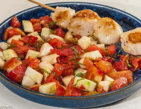 Saint jacques en salade d'été