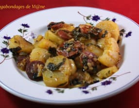 Pommes de terre aux blettes et au chorizo