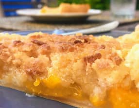 Tarte crumble aux pêches