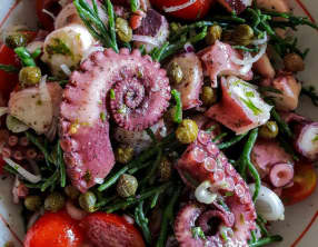 Salade de poulpe et salicornes