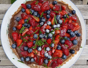 Tarte mousse au chocolat fruits rouges