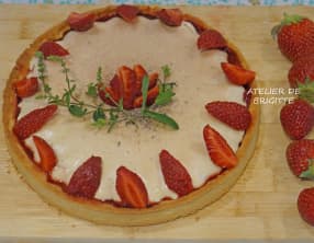 Tarte aux fraises, balsamique et Panna Cotta vanille