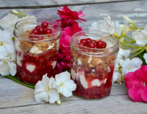 Crumble de fruits rouges au balsamique et crème de mascarpone