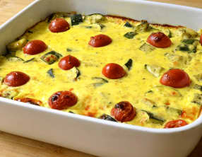 Flan de courgettes et tomates cerises
