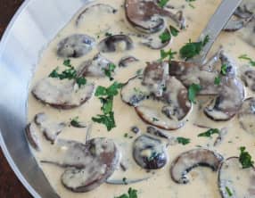 Sauce crème de parmesan aux champignons