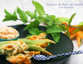 Beignets de fleurs de courgette à la menthe