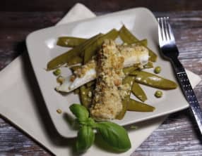 Filets de sole en crumble de basilic