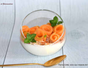 Panna Cotta coco, melon à la menthe et sablé breton