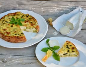 Clafoutis courgettes, chèvre et basilic