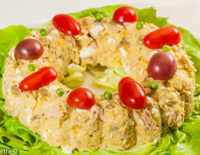 Couronne de pommes de terre au thon et aux oeufs