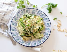 Linguine aux courgettes et basilic