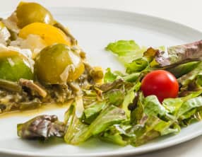 Frittata aux haricots verts, olives et grana padano