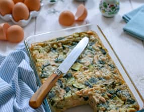 Clafoutis saumon et courgettes