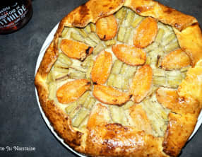 Tarte rhubarbe abricots et thé glacé pêche abricotée