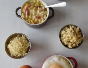 Oeufs cocottes façon carbonara