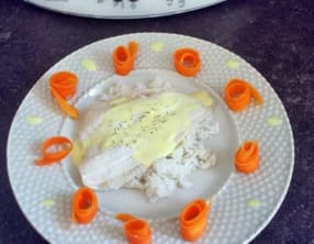 Filet de limande sauce citron et tagliatelles de carotte