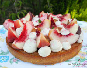 Tarte pêche vanille