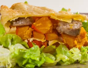 Lasagnes au potimarron et saucisses