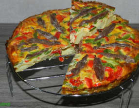 Tarte aux oeufs légumes du sud et anchois