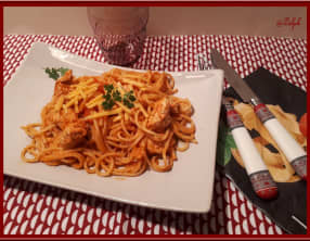 Spaghettis à la tomate et dinde