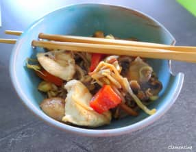 Poulet aux pousses de haricots mungo