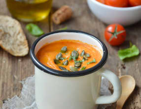 Velouté express aux tomates et pois chiches
