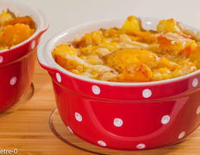 Cocotte de pommes de terre au potimarron et aux oeufs