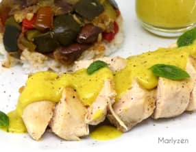 Filets de poulet, sauce au curry