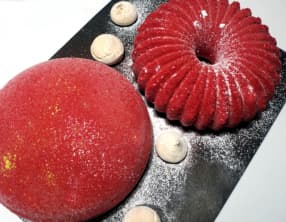 Entremets framboise citron"Les élégants en habits de velours"
