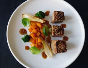 Thon au tandoori et au sésame, butternut poêlée