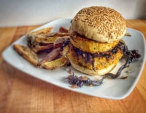 Burger de seitan aux saveurs d’automne