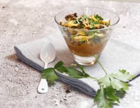 Purée de potiron aux chanterelles