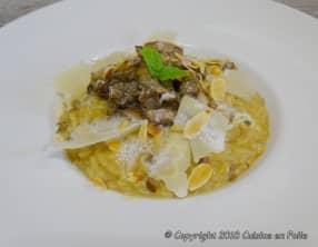 Risotto aux cèpes et son écume de mozzarella di Buffala