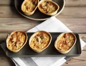 Tortiquiches à la ratatouille gratinées au parmesan