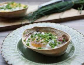 Œuf cocotte forestier en barquitas