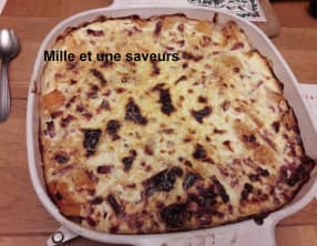 Gratin de butternut avec chèvre et bacon