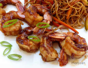 Crevettes au miel et à l'ail
