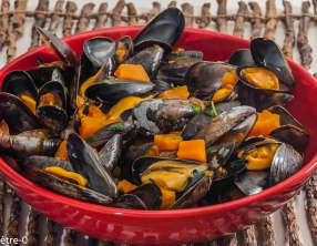 Moules butternut coulemelles comté