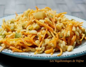 Blé sauté aux carottes et poivron