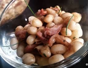 Salade tiède de haricots coco