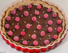Tarte au chocolat et aux framboises