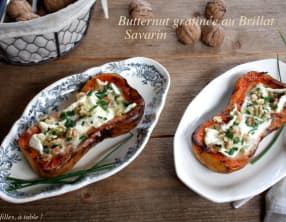 Courge butternut gratinée au Brillat-savarin