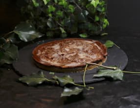 Tarte chocolat caramel glaçage à l'orange