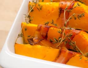 Courge butternut au bacon et au thym