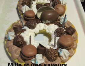 Number cake chantilly chocolat, crémeux gianduja