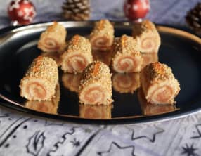 Mini-bûches tarama saumon fumé