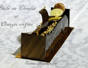 Bûche au chocolat et à l'orange
