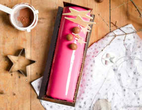 Bûche de Noël framboise et chocolat